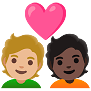 🧑🏼‍❤️‍🧑🏿 Emoji Pareja Enamorada: Persona, Persona, Tono De Piel Claro Medio, Tono De Piel Oscuro en Google 15.0.