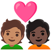 Emoji 🧑🏽‍❤️‍🧑🏿 Coppia Con Cuore: persona, persona, Carnagione Olivastra, Carnagione Scura su Google 15.0.