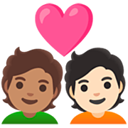 🧑🏽‍❤️‍🧑🏻 Emoji Liebespaar: Person, Person, mittlere Hautfarbe, helle Hautfarbe Google 15.0.