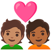 🧑🏽‍❤️‍🧑🏾 Emoji Liebespaar: Person, Person, mittlere Hautfarbe, mitteldunkle Hautfarbe Google 15.0.