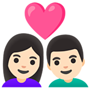 Emoji 👩🏻‍❤️‍👨🏻 Coppia Con Cuore - Donna: Carnagione Chiara, Uomo: Carnagione Chiara su Google 15.0.