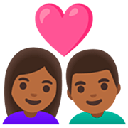 Emoji 👩🏾‍❤️‍👨🏾 Coppia Con Cuore - Donna: Carnagione Abbastanza Scura, Uomo: Carnagione Abbastanza Scura su Google 15.0.