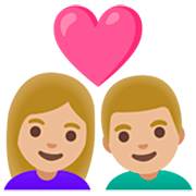 👩🏼‍❤️‍👨🏼 Emoji Pareja Enamorada - Mujer: Tono De Piel Claro Medio, Hombre: Tono De Piel Claro Medio en Google 15.0.