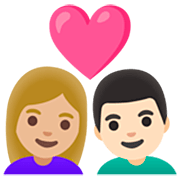 Emoji 👩🏼‍❤️‍👨🏻 Coppia Con Cuore - Donna: Carnagione Abbastanza Chiara, Uomo: Carnagione Chiara su Google 15.0.