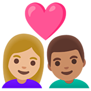👩🏼‍❤️‍👨🏽 Emoji Pareja Enamorada - Mujer: Tono De Piel Claro Medio, Hombre: Tono De Piel Medio en Google 15.0.