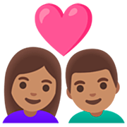 Emoji 👩🏽‍❤️‍👨🏽 Coppia Con Cuore - Donna: Carnagione Olivastra, Uomo: Carnagione Olivastra su Google 15.0.