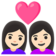 Emoji 👩🏻‍❤️‍👩🏻 Coppia Con Cuore - Donna: Carnagione Chiara, Donna: Carnagione Chiara su Google 15.0.