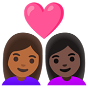 👩🏾‍❤️‍👩🏿 Emoji Pareja Enamorada - Mujer: Tono De Piel Oscuro Medio, Mujer: Tono De Piel Oscuro en Google 15.0.