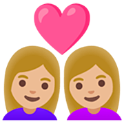 👩🏼‍❤️‍👩🏼 Emoji Pareja Enamorada - Mujer: Tono De Piel Claro Medio, Mujer: Tono De Piel Claro Medio en Google 15.0.