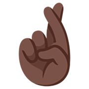🤞🏿 Emoji Hand mit gekreuzten Fingern: dunkle Hautfarbe Google 15.0.