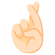 Hand mit gekreuzten Fingern: helle Hautfarbe Google 15.0.