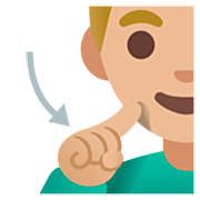🧏🏼‍♂️ Emoji Hombre Sordo: Tono De Piel Claro Medio en Google 15.0.