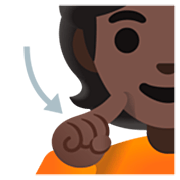 Emoji 🧏🏿 Persona Con Problemi Di Udito: Carnagione Scura su Google 15.0.