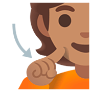 Emoji 🧏🏽 Persona Con Problemi Di Udito: Carnagione Olivastra su Google 15.0.