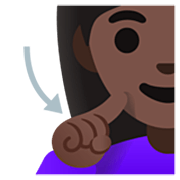 🧏🏿‍♀️ Emoji Mujer Sorda: Tono De Piel Oscuro en Google 15.0.