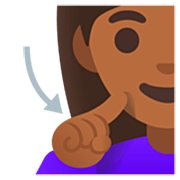 🧏🏾‍♀️ Emoji Mujer Sorda: Tono De Piel Oscuro Medio en Google 15.0.