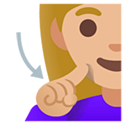 Emoji 🧏🏼‍♀️ Donna Con Problemi Di Udito: Carnagione Abbastanza Chiara su Google 15.0.