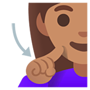 Emoji 🧏🏽‍♀️ Donna Con Problemi Di Udito: Carnagione Olivastra su Google 15.0.