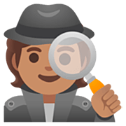 Emoji 🕵🏽 Detective: Carnagione Olivastra su Google 15.0.