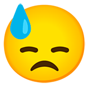 😓 Emoji bedrücktes Gesicht mit Schweiß Google 15.0.