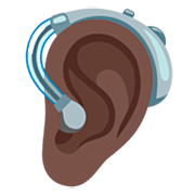 Ohr mit Hörhilfe: dunkle Hautfarbe Google 15.0.