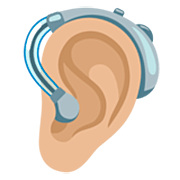 🦻🏼 Emoji Ohr mit Hörhilfe: mittelhelle Hautfarbe Google 15.0.
