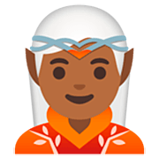 🧝🏾 Emoji Elf(e): mitteldunkle Hautfarbe Google 15.0.