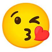 Emoji 😘 Faccina Che Manda Un Bacio su Google 15.0.