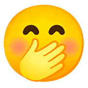 Emoji 🤭 Faccina Con Mano Sulla Bocca su Google 15.0.