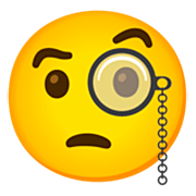 Emoji 🧐 Faccina Con Monocolo su Google 15.0.