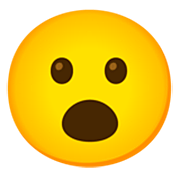Emoji 😮 Faccina Con Bocca Aperta su Google 15.0.