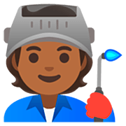 🧑🏾‍🏭 Emoji Fabrikarbeiter(in): mitteldunkle Hautfarbe Google 15.0.