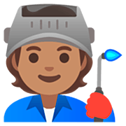 🧑🏽‍🏭 Emoji Operario: Tono De Piel Medio en Google 15.0.