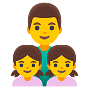 Emoji 👨‍👧‍👧 Famiglia: Uomo, Bambina E Bambina su Google 15.0.