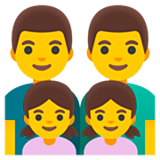 👨‍👨‍👧‍👧 Emoji Família: Homem, Homem, Menina E Menina na Google 15.0.