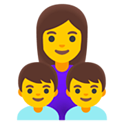 Emoji 👩‍👦‍👦 Famiglia: Donna, Bambino E Bambino su Google 15.0.