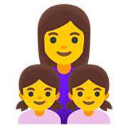 👩‍👧‍👧 Emoji Familie: Frau, Mädchen und Mädchen Google 15.0.