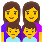 👩‍👩‍👦‍👦 Emoji Familia: Mujer, Mujer, Niño, Niño en Google 15.0.