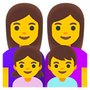 👩‍👩‍👧‍👦 Emoji Familia: Mujer, Mujer, Niña, Niño en Google 15.0.