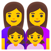👩‍👩‍👧‍👧 Emoji Familie: Frau, Frau, Mädchen und Mädchen Google 15.0.