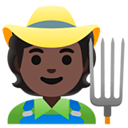 Emoji 🧑🏿‍🌾 Agricoltore: Carnagione Scura su Google 15.0.