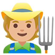 🧑🏼‍🌾 Emoji Agricultor: Tono De Piel Claro Medio en Google 15.0.
