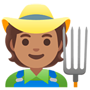 🧑🏽‍🌾 Emoji Agricultor: Pele Morena na Google 15.0.