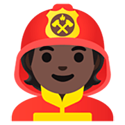 Émoji 🧑🏿‍🚒 Pompier : Peau Foncée sur Google 15.0.