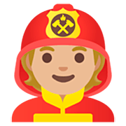 🧑🏼‍🚒 Emoji Bombero: Tono De Piel Claro Medio en Google 15.0.
