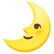 Emoji 🌛 Faccina Primo Quarto Di Luna su Google 15.0.