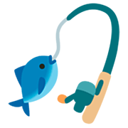 🎣 Emoji Angel mit Fisch Google 15.0.