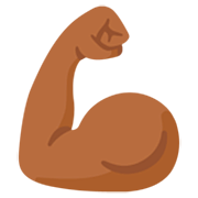 💪🏾 Emoji Bíceps Flexionado: Tono De Piel Oscuro Medio en Google 15.0.