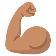 💪🏽 Emoji Bíceps Flexionado: Tono De Piel Medio en Google 15.0.