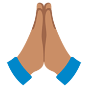 Émoji 🙏🏽 Mains En Prière : Peau Légèrement Mate sur Google 15.0.